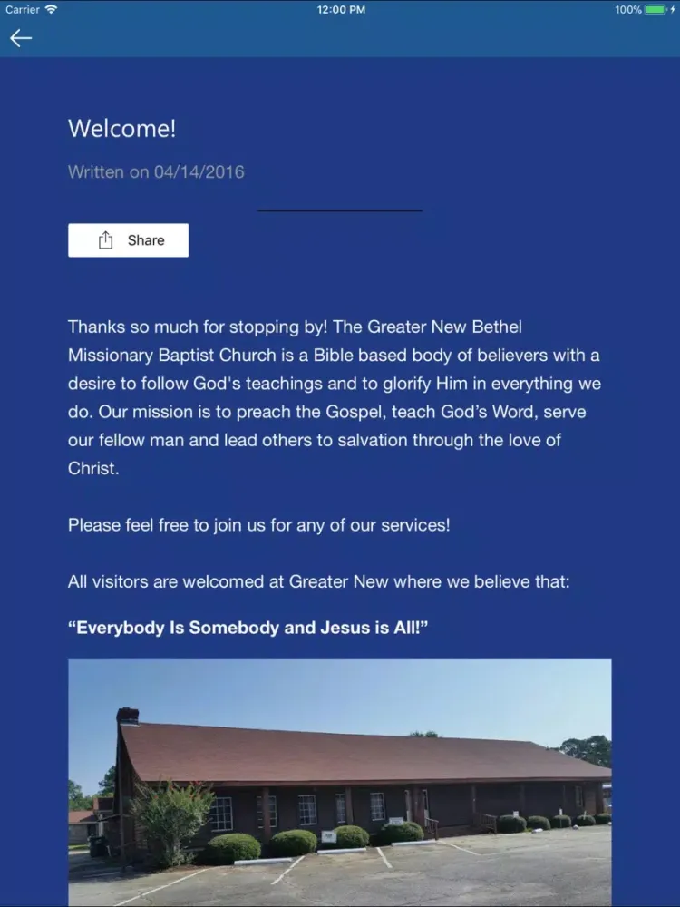 Greater New Bethel MBC iPad  स्क्रीनशॉट