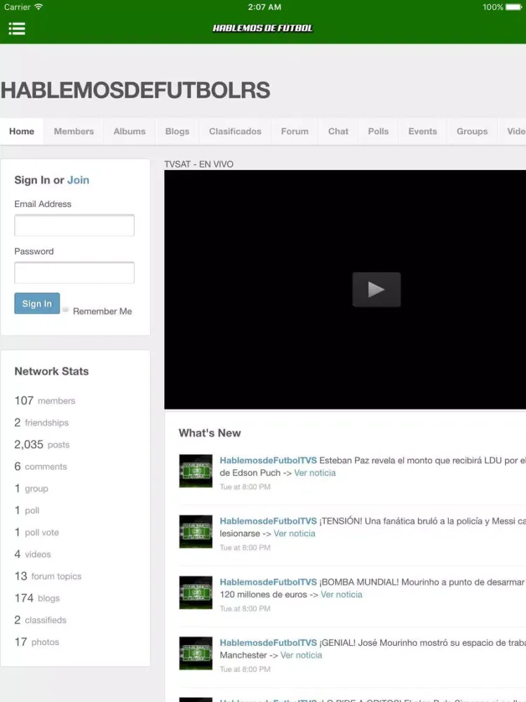 Hablemos de Futbol TVS iPad  سکرین شاٹس