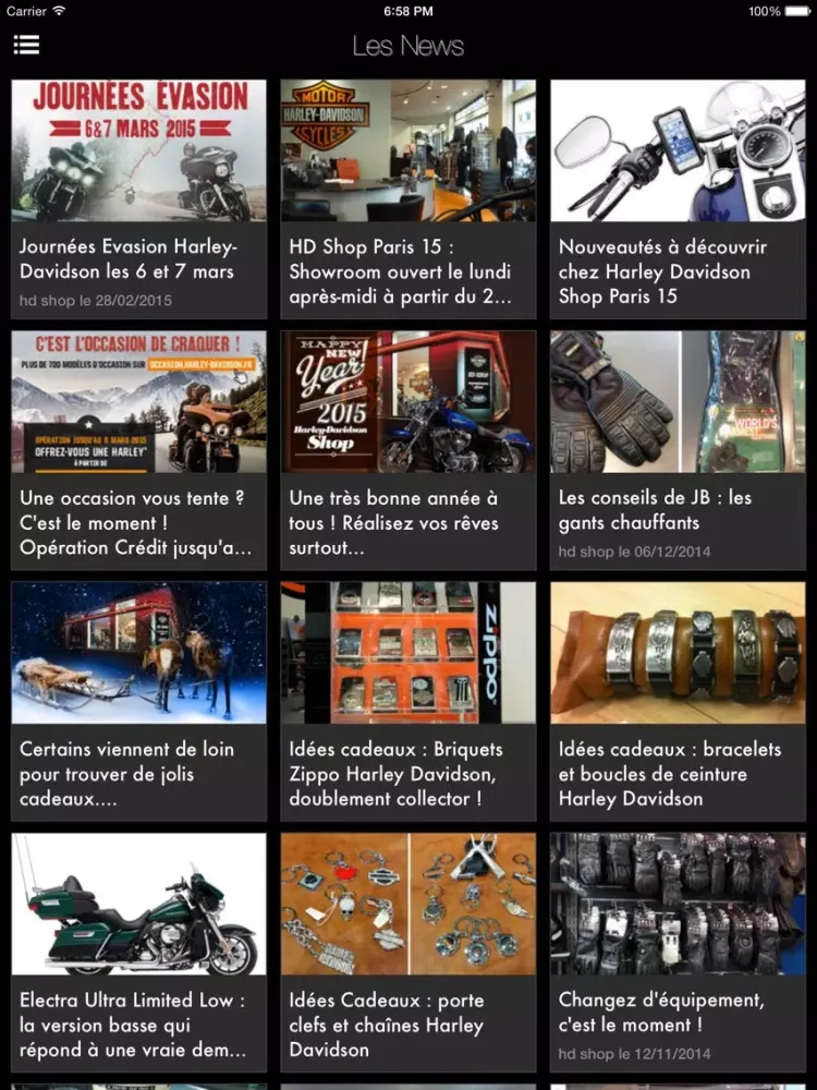 Capturas de pantalla de Harley Davidson Shop Paris 15 Concessionnaire Officiel iPad 