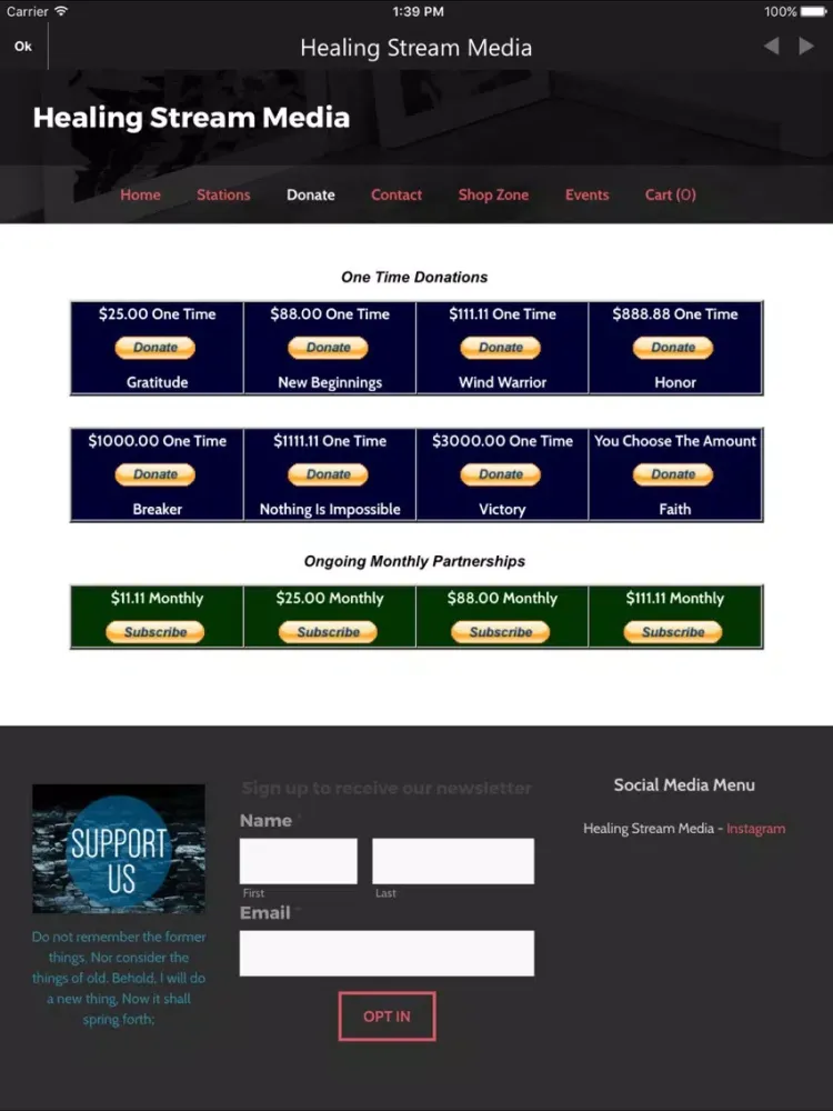 Healing Stream Radio iPad  스크린샷