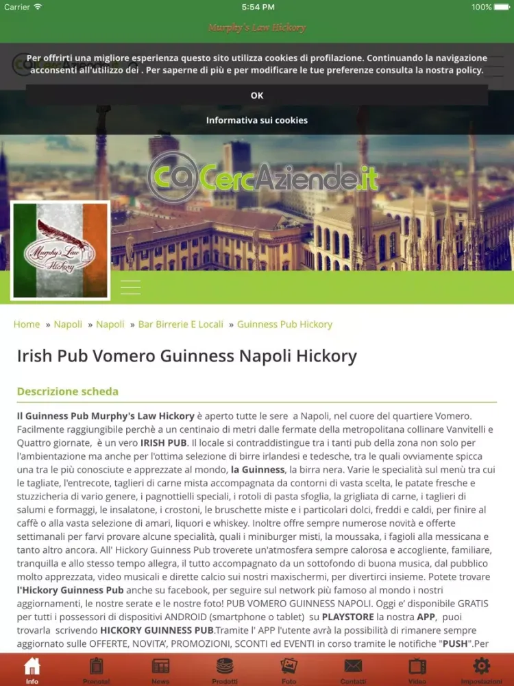 Hickory Guinness Pub iPad  スクリーンショット