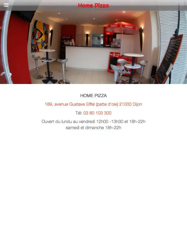 Home Pizza Dijon iPad  Screenshots
