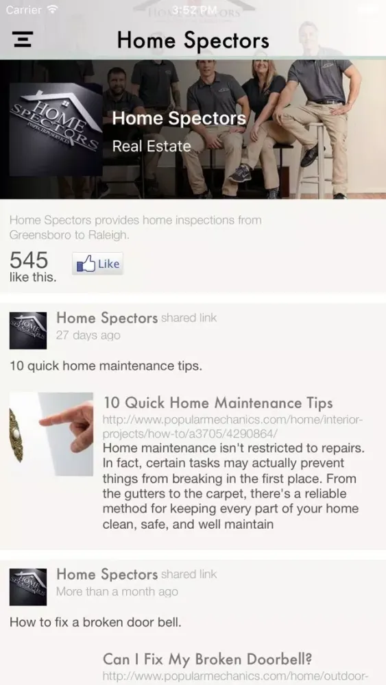 Zrzuty ekranu Home Spectors