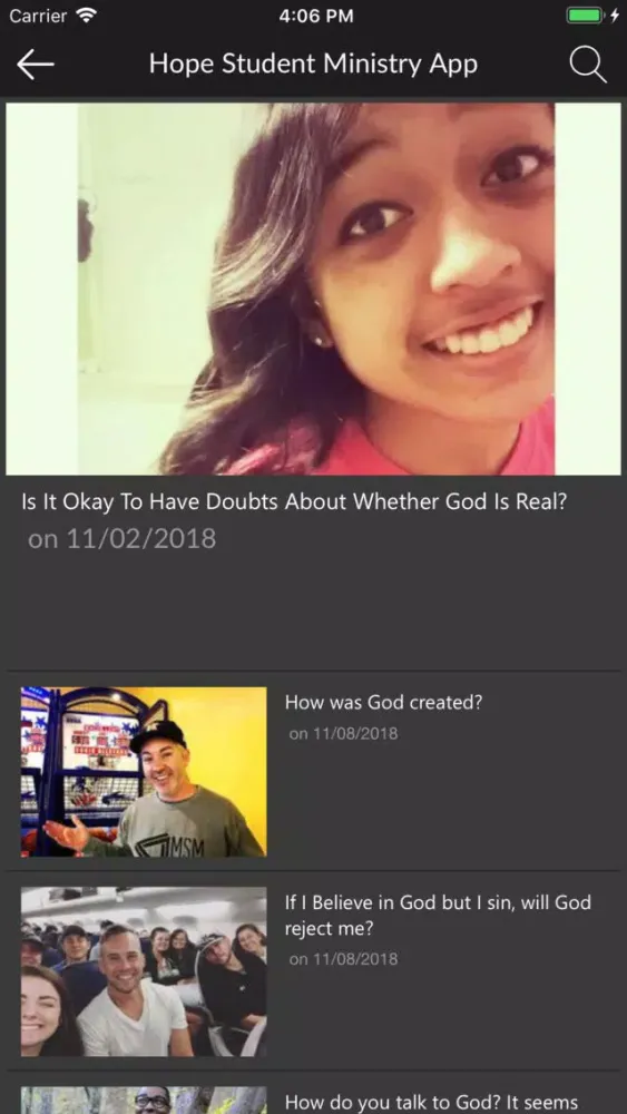 Captures d'écran de Hope Student Ministry