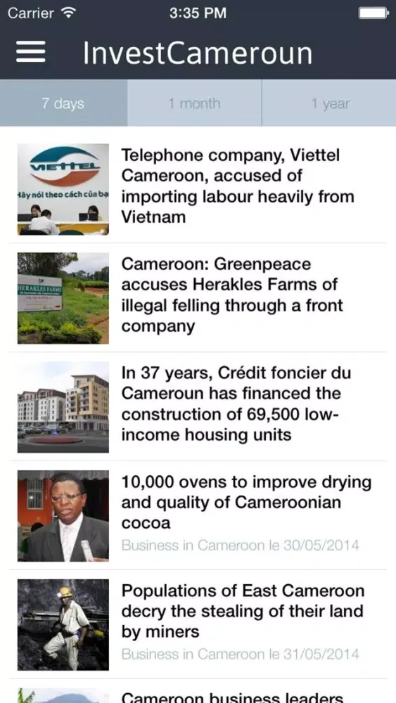 Tangkapan skrin Investir au Cameroun Business in Cameroon
