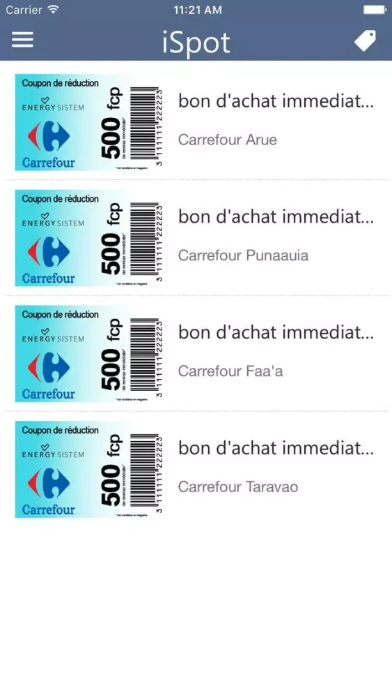 Tangkapan layar iSpot tahiti