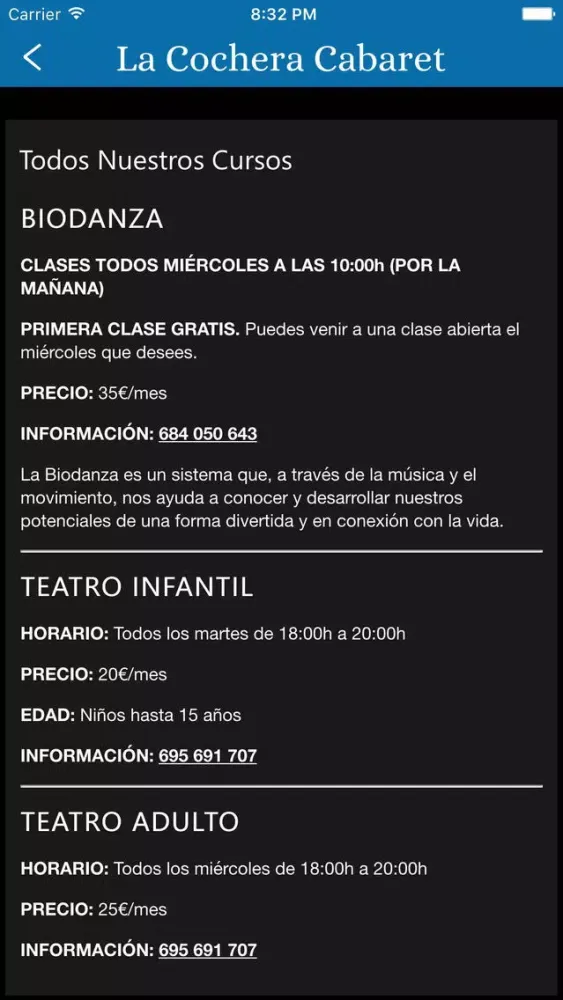 Capturas de pantalla de La Cochera Cabaret