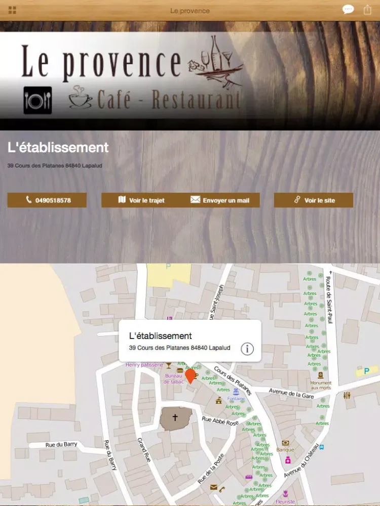 Tangkapan layar Le provence iPad 