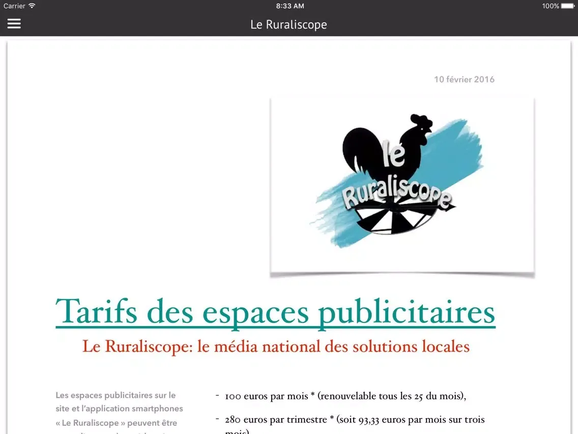 Captures d'écran de Le Ruraliscope iPad 