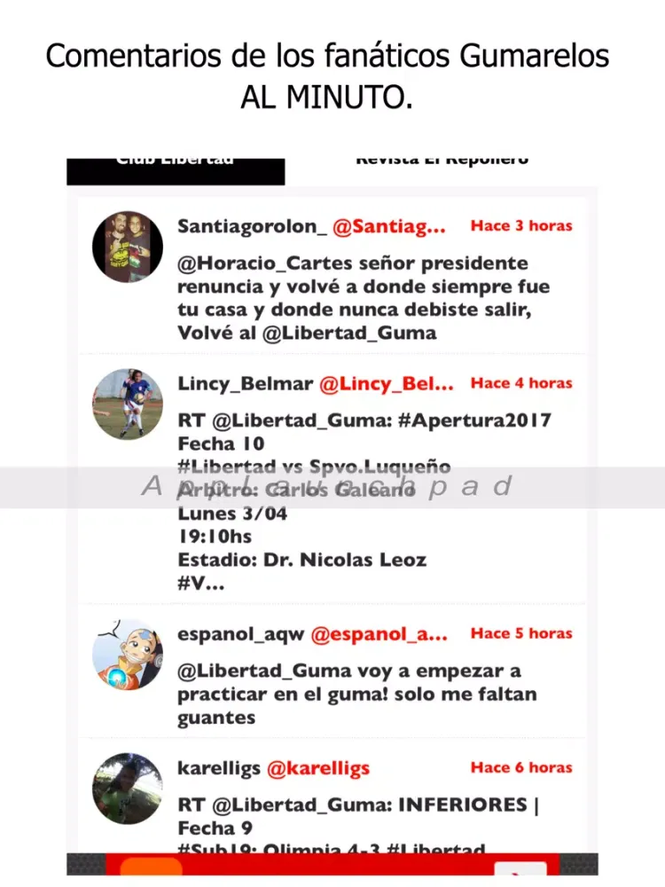 Vamos Gumarelo - Futbol Libertad - Paraguay iPad 应用截图