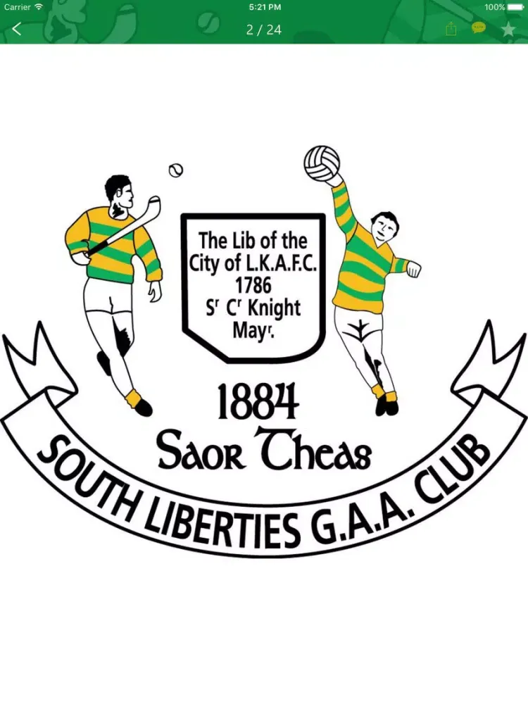 Tangkapan layar South Liberties GAA iPad 