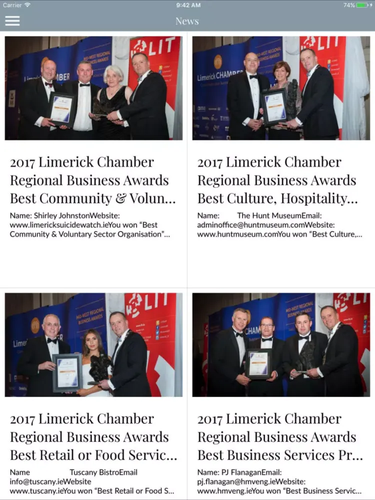 Скриншоты Limerick Chamber iPad 