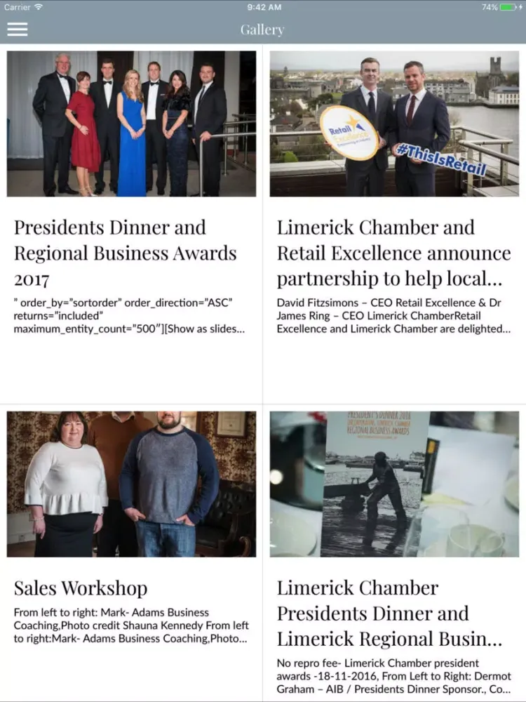 Скриншоты Limerick Chamber iPad 