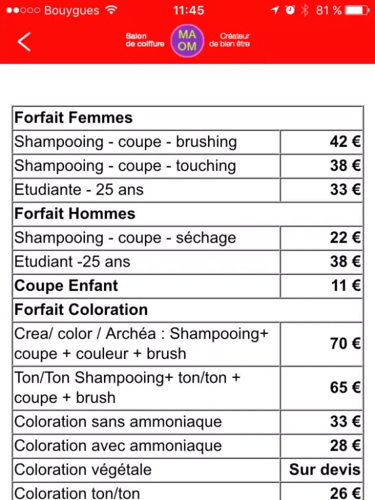 Coiffure MAOM Nantes iPad 應用截圖