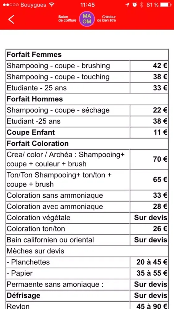 Coiffure MAOM Nantes應用截圖
