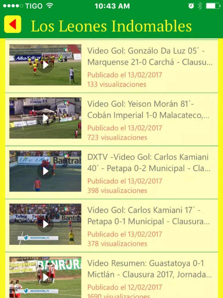 Ảnh chụp màn hình của Los Leones Indomables - Deportivo Marquense - GT iPad 
