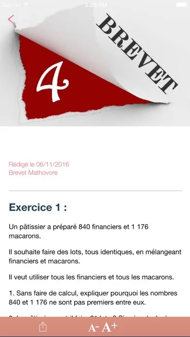 Brevet de maths 2017-Mathovore سکرین شاٹس
