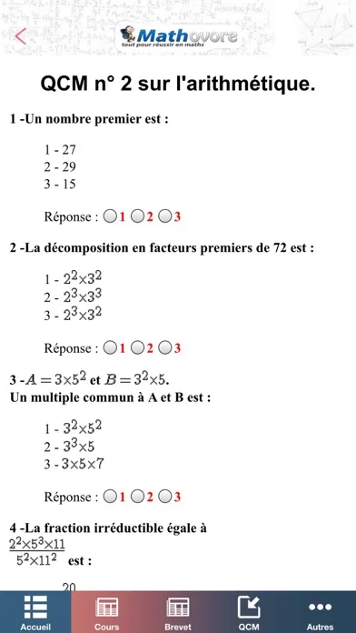 Brevet de maths 2017-Mathovore سکرین شاٹس