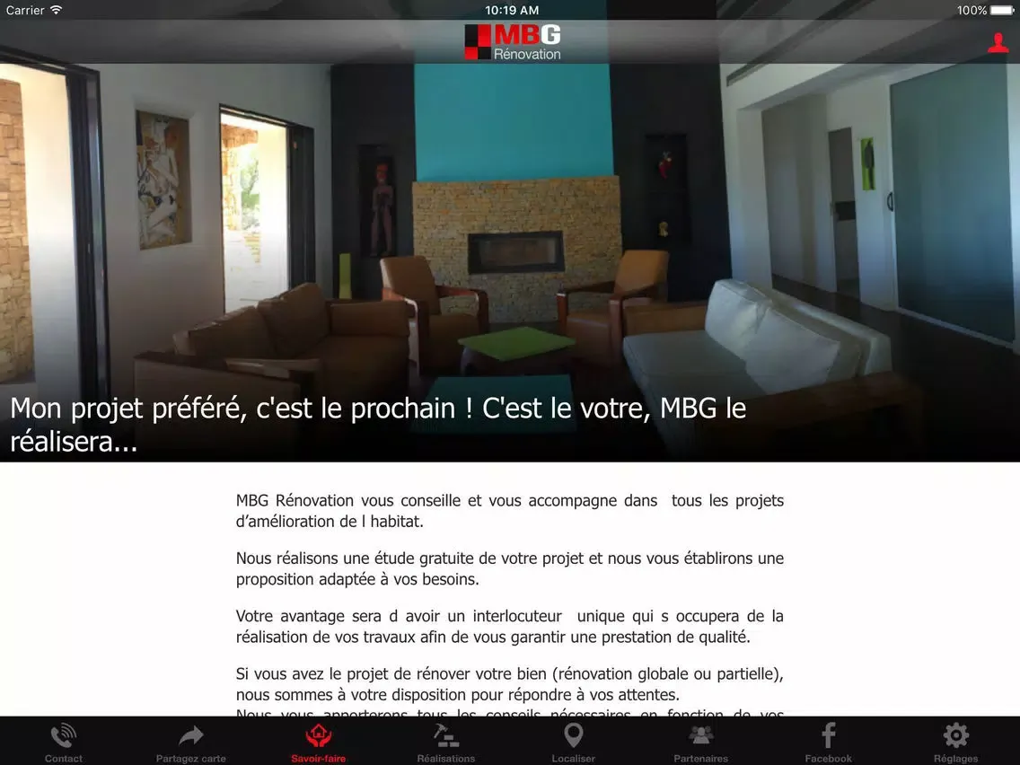 MBG Rénovation iPad  Screenshots