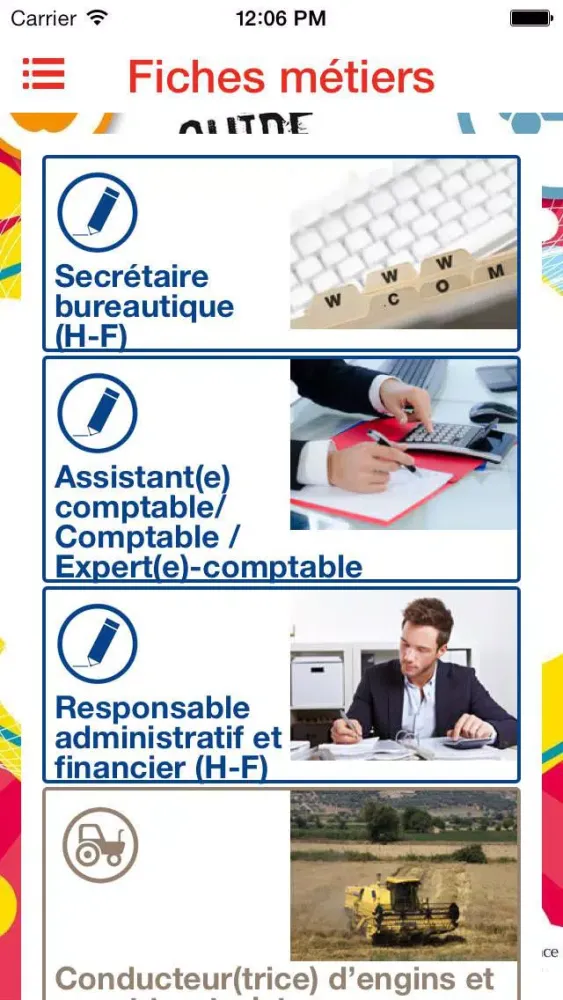 Captures d'écran de Mon Métier Demain