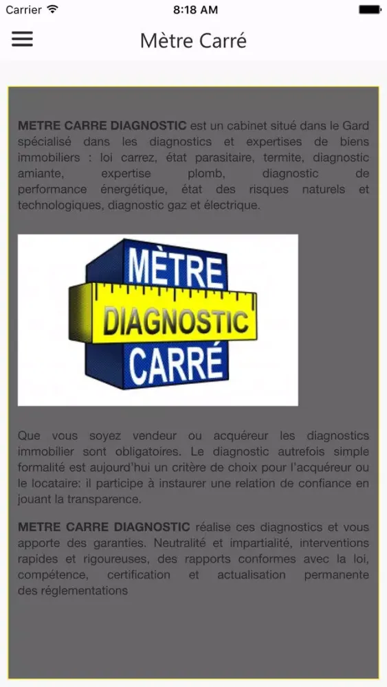 Скриншоты METRE CARRE DIAGNOSTIC