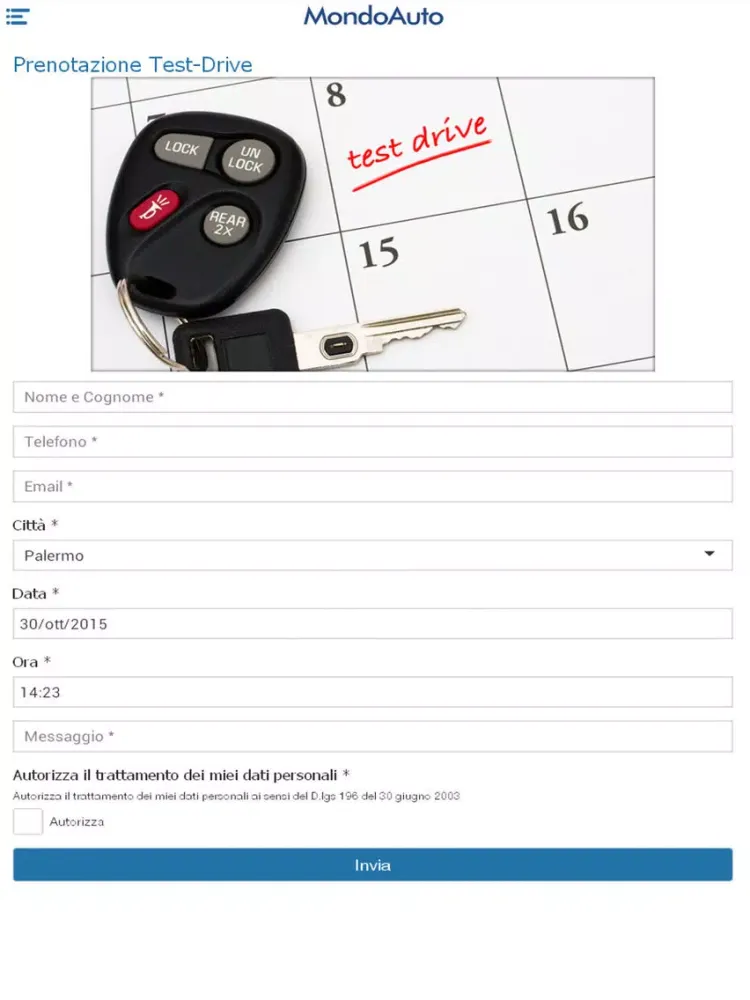 Tangkapan layar Mondo Auto iPad 