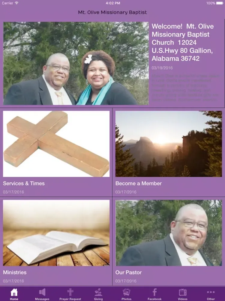Mount Olive Missionary Baptist Church iPad  Ekran Görüntüleri