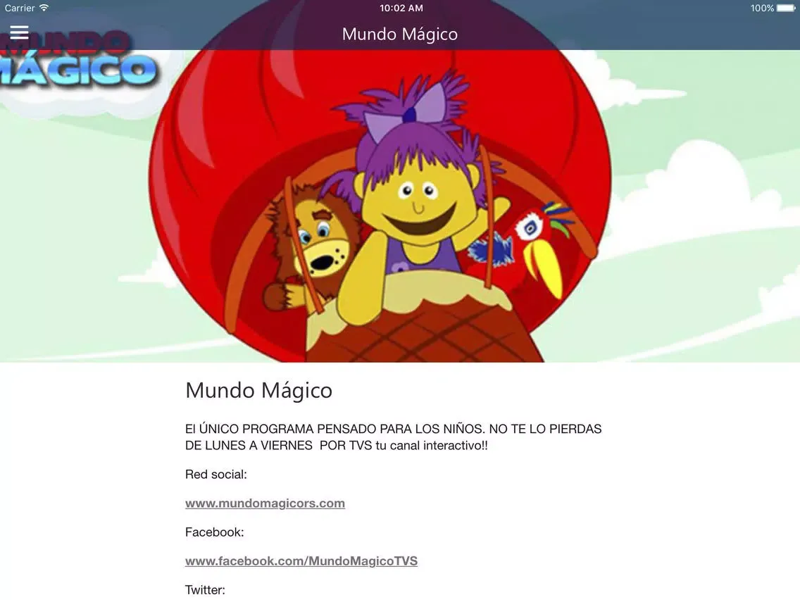 Mundo Magico TVS iPad 應用截圖