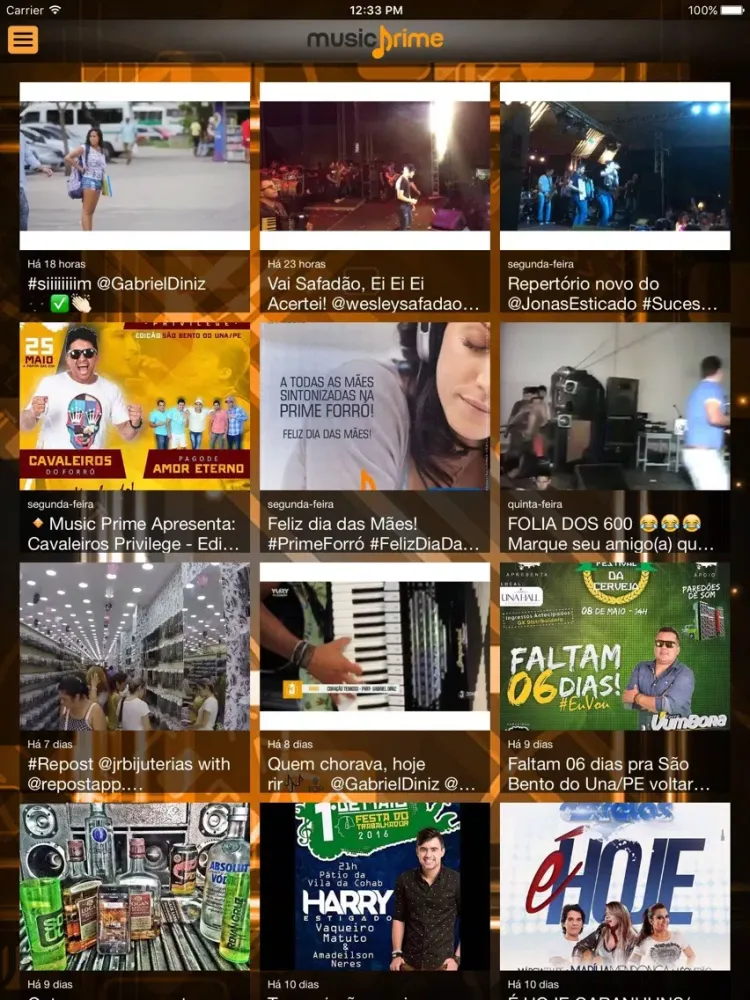 Capturas de tela do Music Prime iPad 