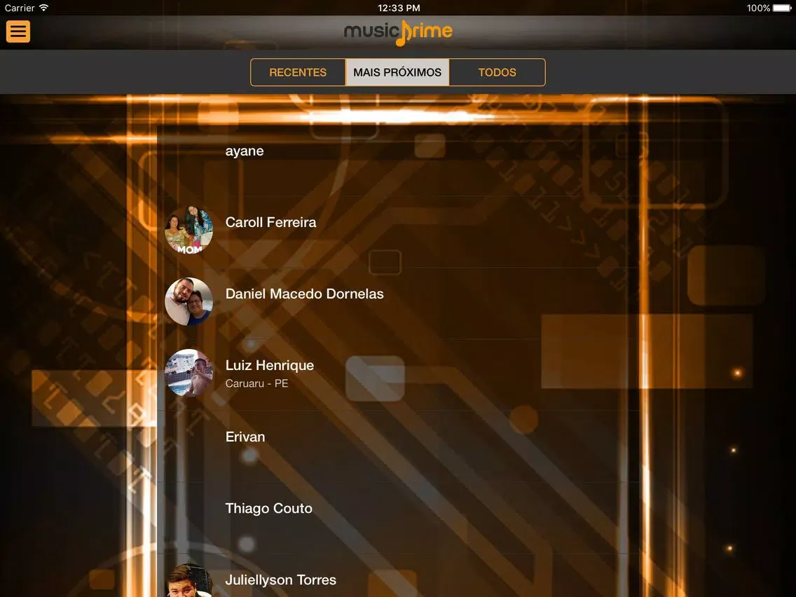 Capturas de tela do Music Prime iPad 