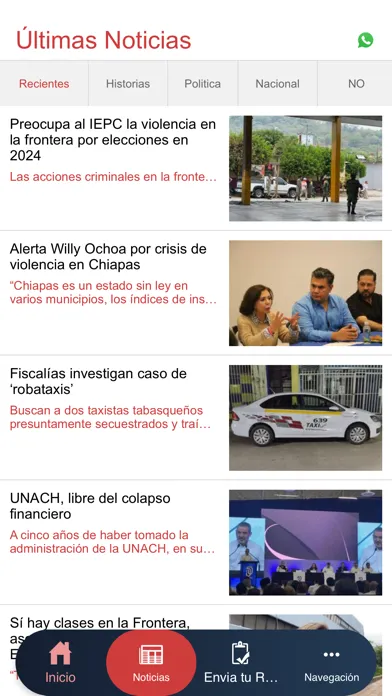 Screenshot di Alerta Chiapas