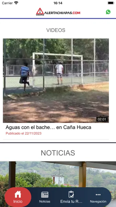 Screenshot di Alerta Chiapas