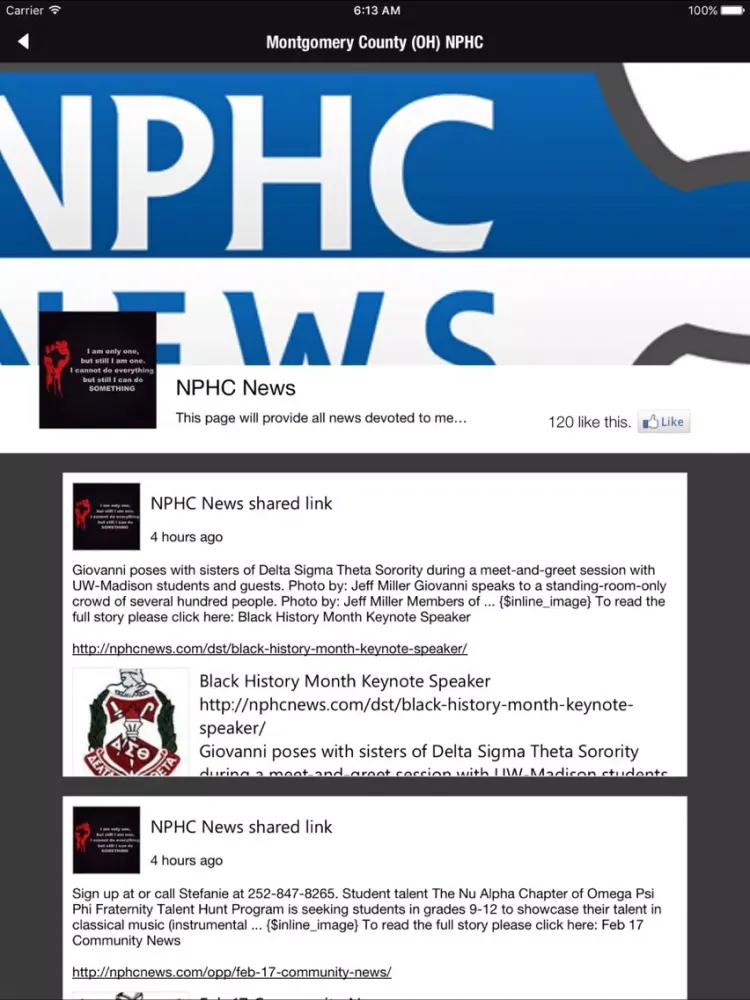 Zrzuty ekranu My NPHC iPad 