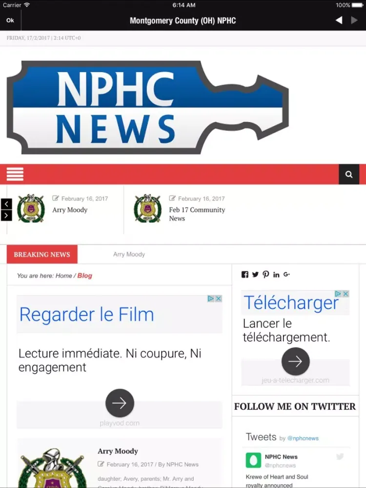 Zrzuty ekranu My NPHC iPad 