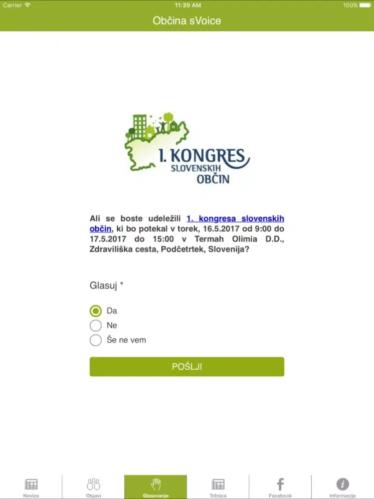 Občina sVoice iPad  Ekran Görüntüleri