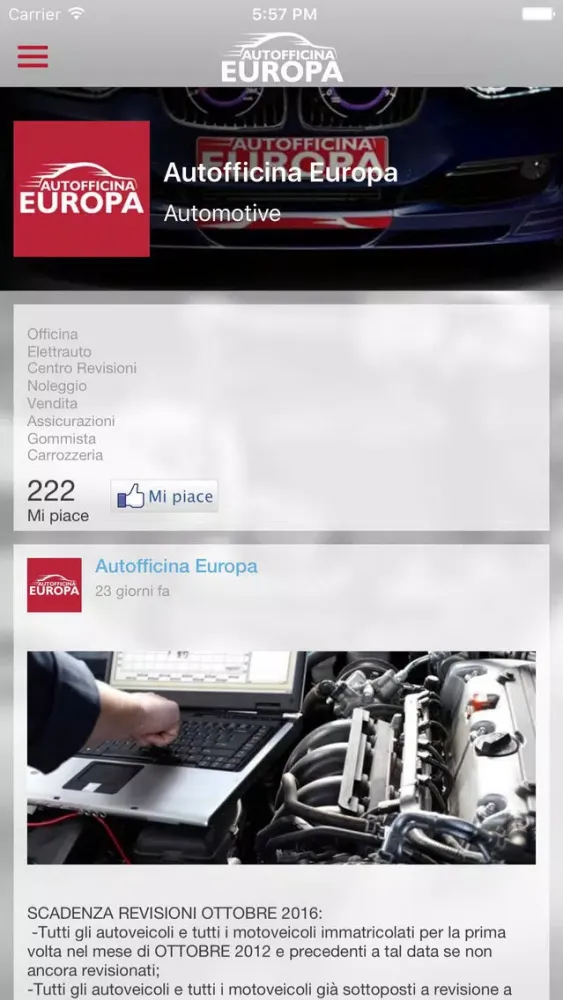 Captures d'écran de Autofficina Europa App