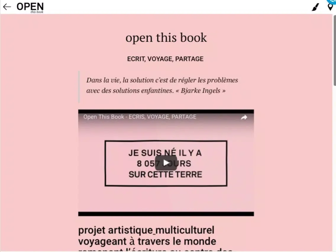 Capturas de tela do Open This Book iPad 