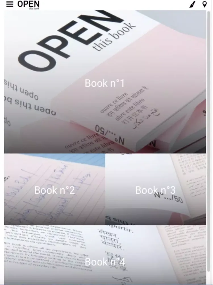 Capturas de tela do Open This Book iPad 