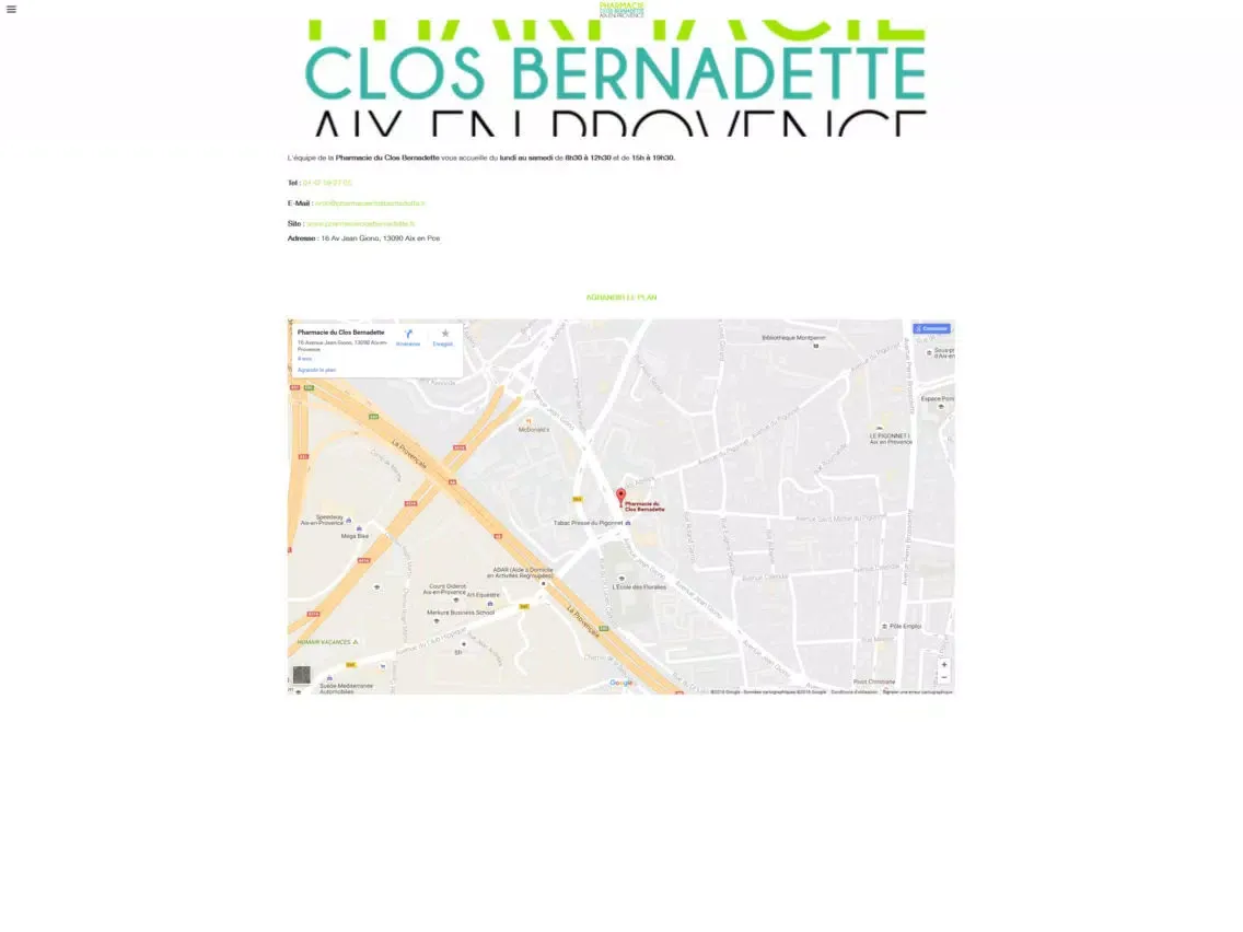 Ảnh chụp màn hình của Pharmacie Clos Bernadette Aix iPad 
