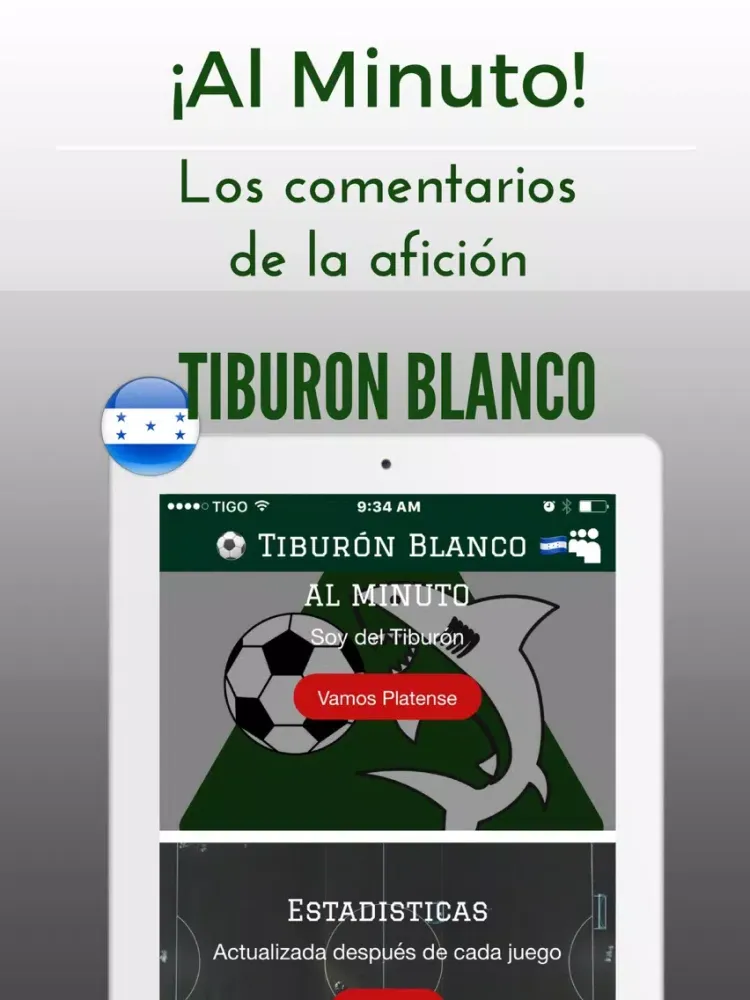 Capturas de tela do Tiburón Blanco - Fútbol de Honduras iPad 