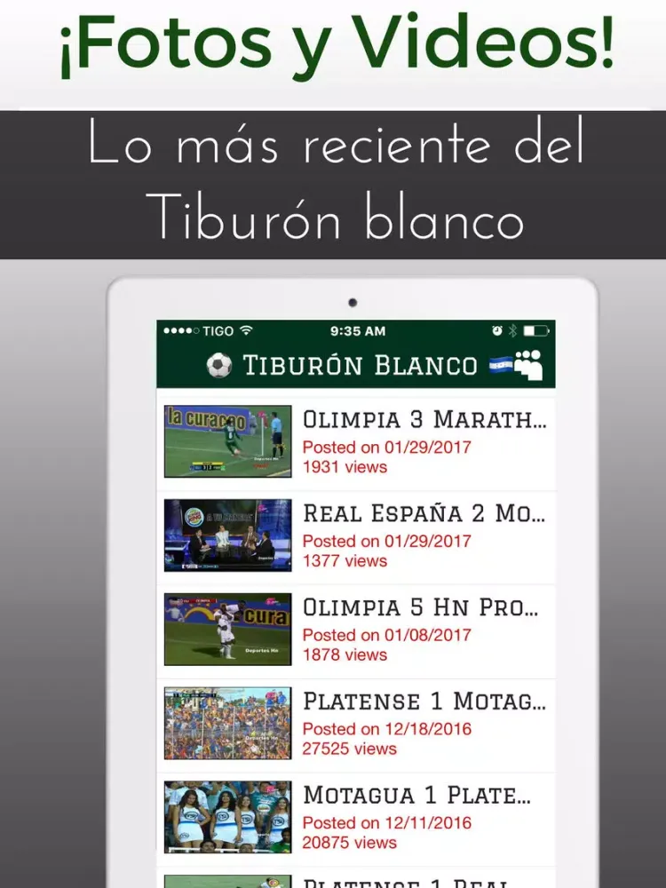 Capturas de tela do Tiburón Blanco - Fútbol de Honduras iPad 