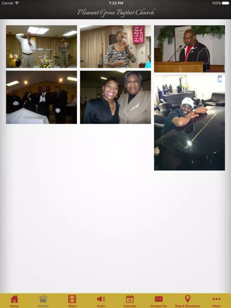 Tangkapan skrin Pleasant Grove Baptist Church iPad 