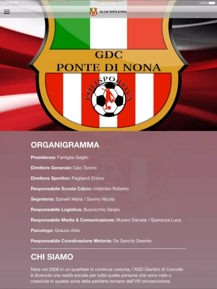 INFO GdC Ponte di Nona iPad 應用截圖