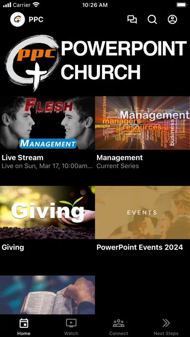 Capturas de tela do PowerPoint Church NC
