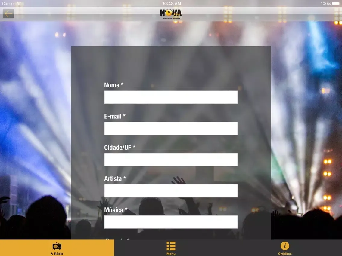 Capturas de tela do Radio Nova Elite iPad 