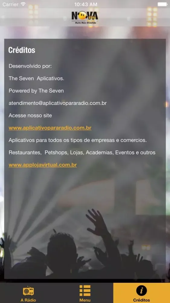 Capturas de tela do Radio Nova Elite