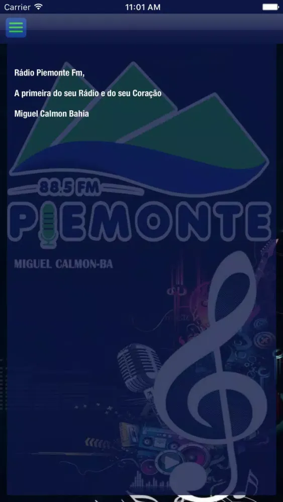 Capturas de tela do Radio Piemonte