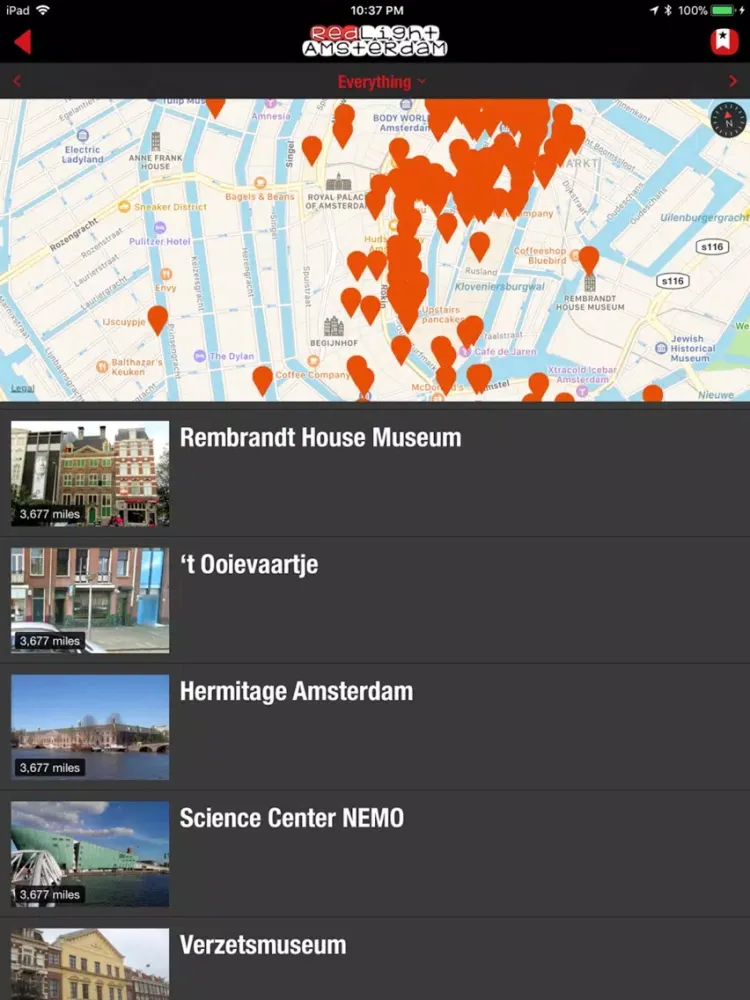 Ảnh chụp màn hình của RedLight Amsterdam iPad 