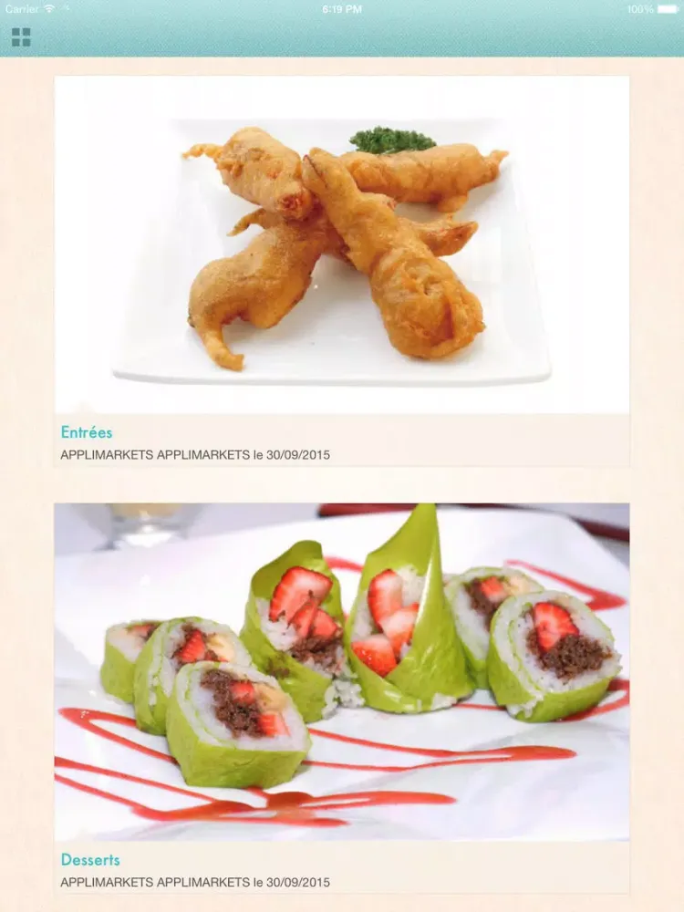 ภาพหน้าจอของ APPLI TYPE SUSHIS iPad 