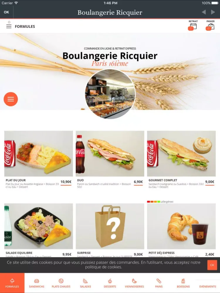 ภาพหน้าจอของ Boulangerie Ricquier iPad 
